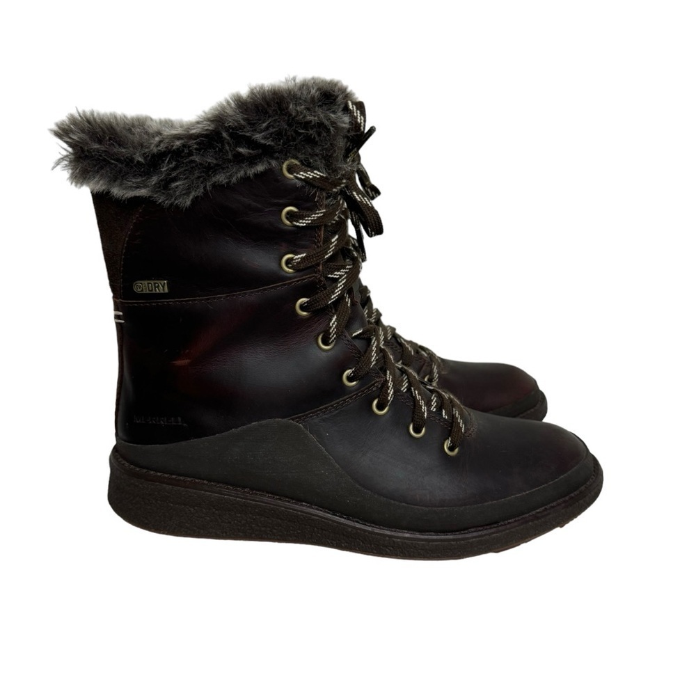 Merrell Tremblant Ezra Lace Waterproof Ice+ Boot Brown 7